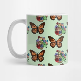 Aesthetic Butterfly and Flower Pattern by Courtney Graben Mug